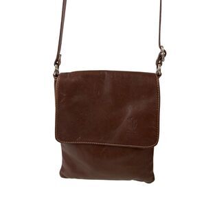 Vera Pelle Italy genuine leather brown crossbody